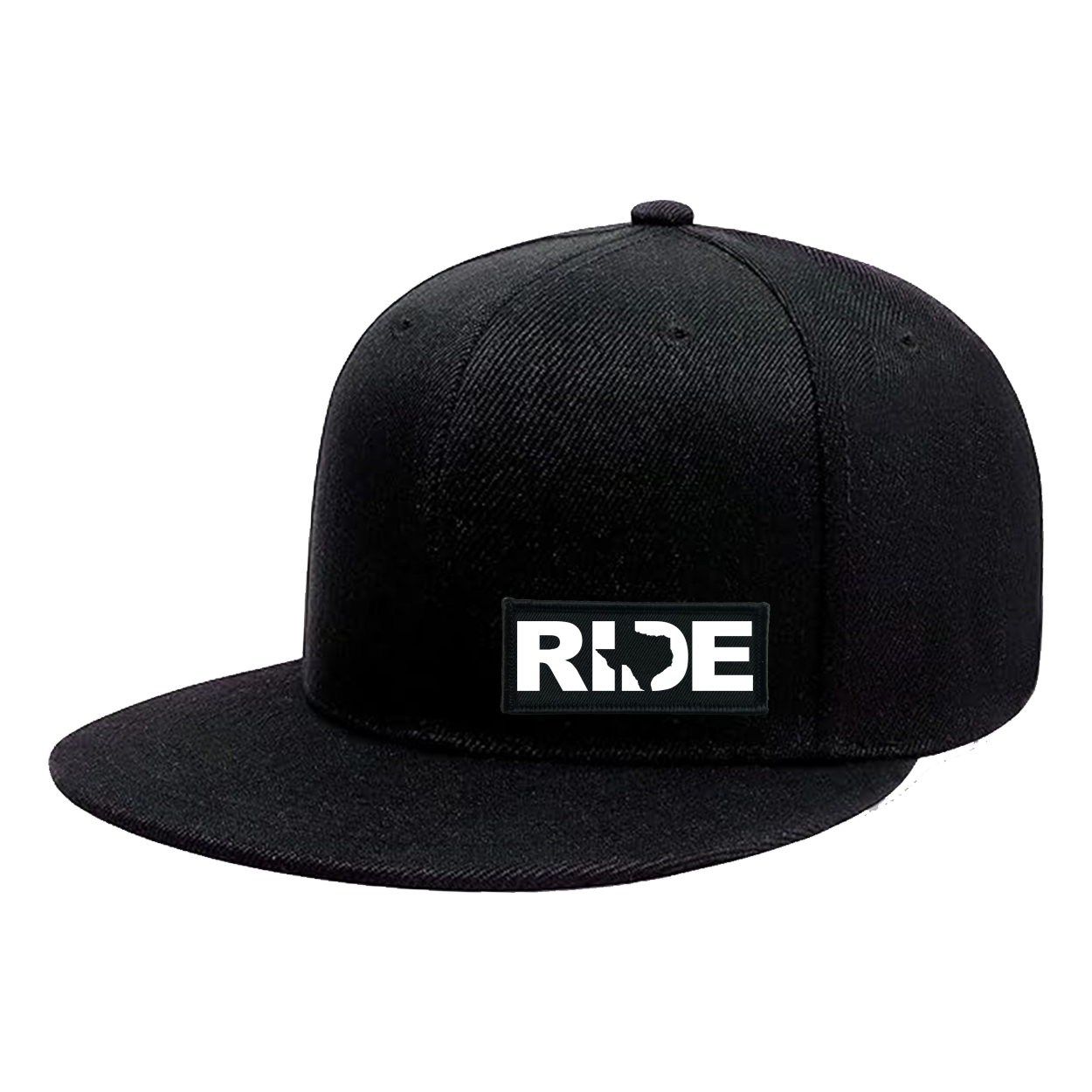 Ride Texas Night Out Woven Patch Snapback Flat Brim Hat Black