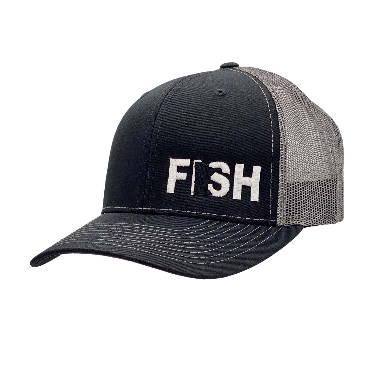 Fish Minnesota Night Out Embroidered Snapback Trucker Hat Black/Gray