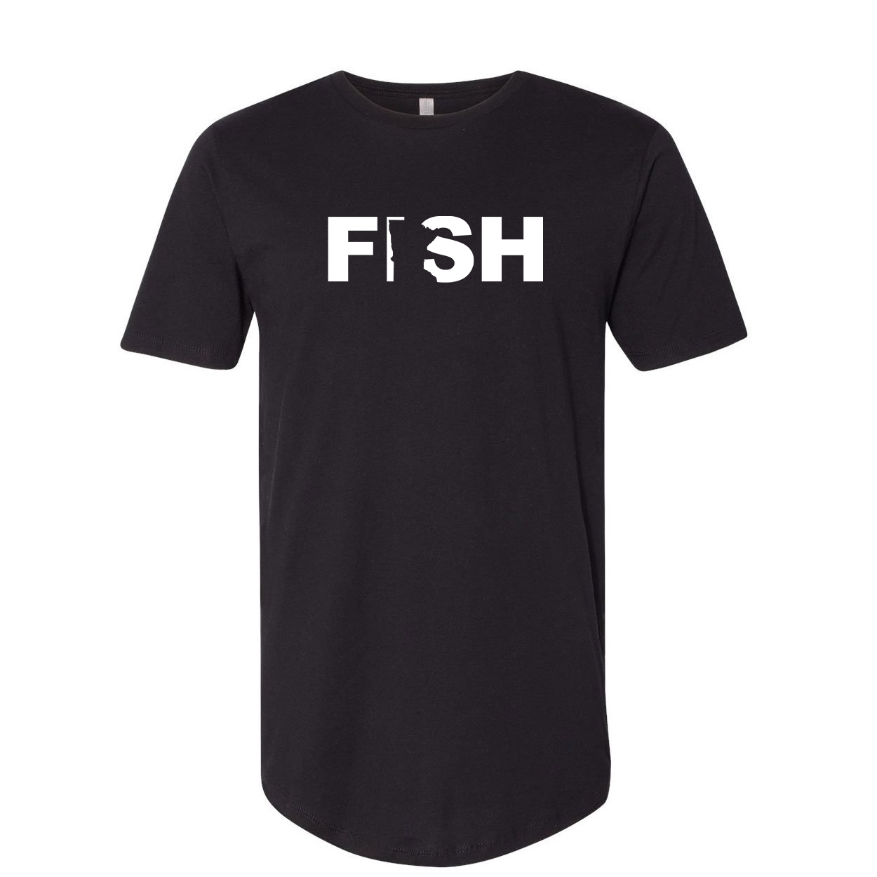 Fish Minnesota Classic Premium Tall T-Shirt Black (White Logo)