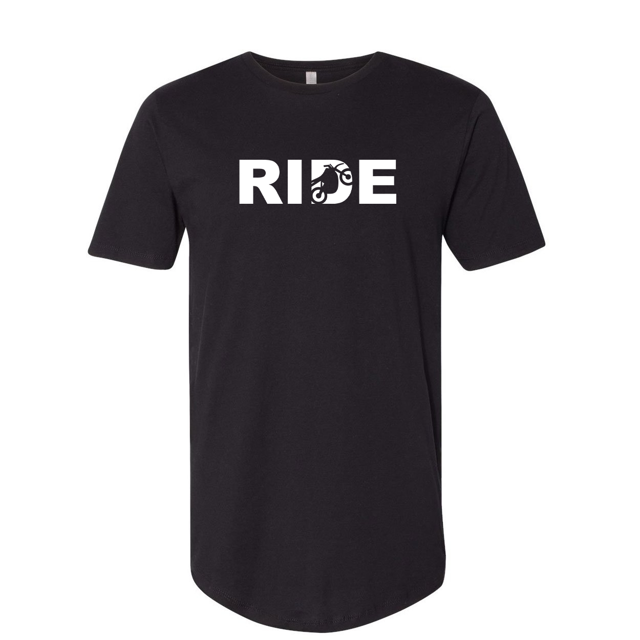 Ride Moto Logo Classic Premium Tall T-Shirt Black (White Logo)