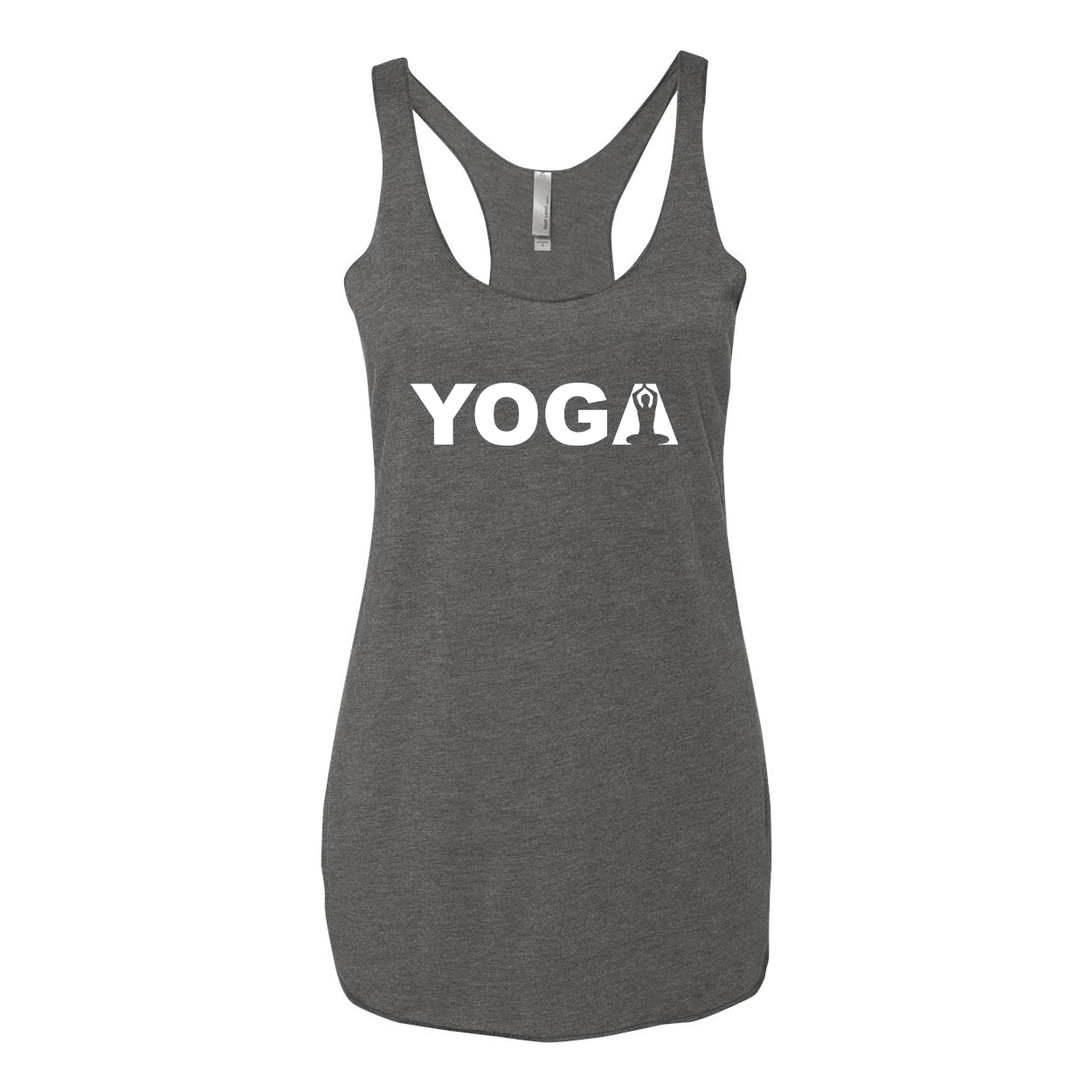 Yoga Meditation Logo Classic Women's Ultra Thin Tank Top Premium Heather Gray (White Logo)