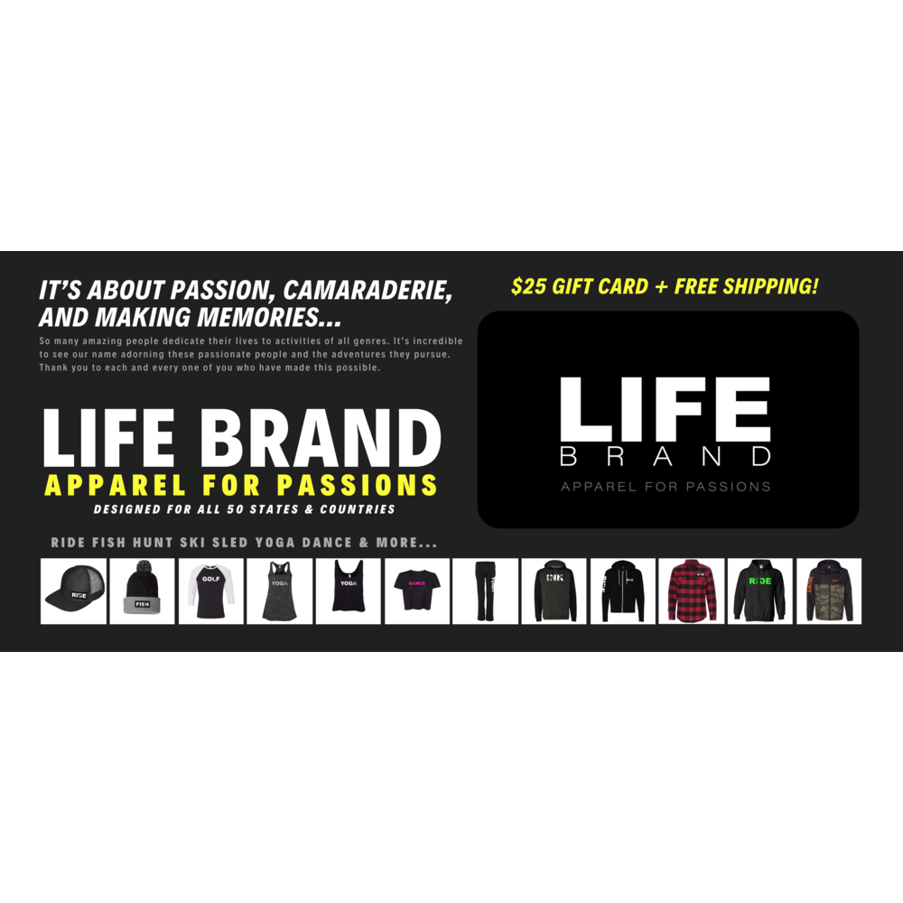 Custom Life Brand Logo Classic $25 Physical Gift Card with Free Shipping (Card & Card Holder Will be Shipped)