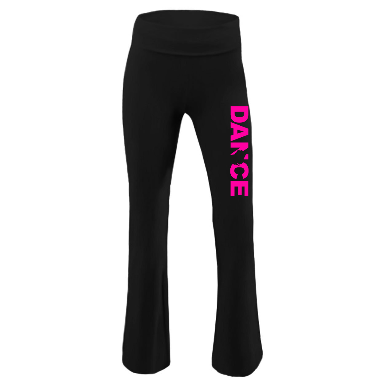 Dance Wisconsin Classic Youth Girls Yoga Pants Black (Pink Logo)