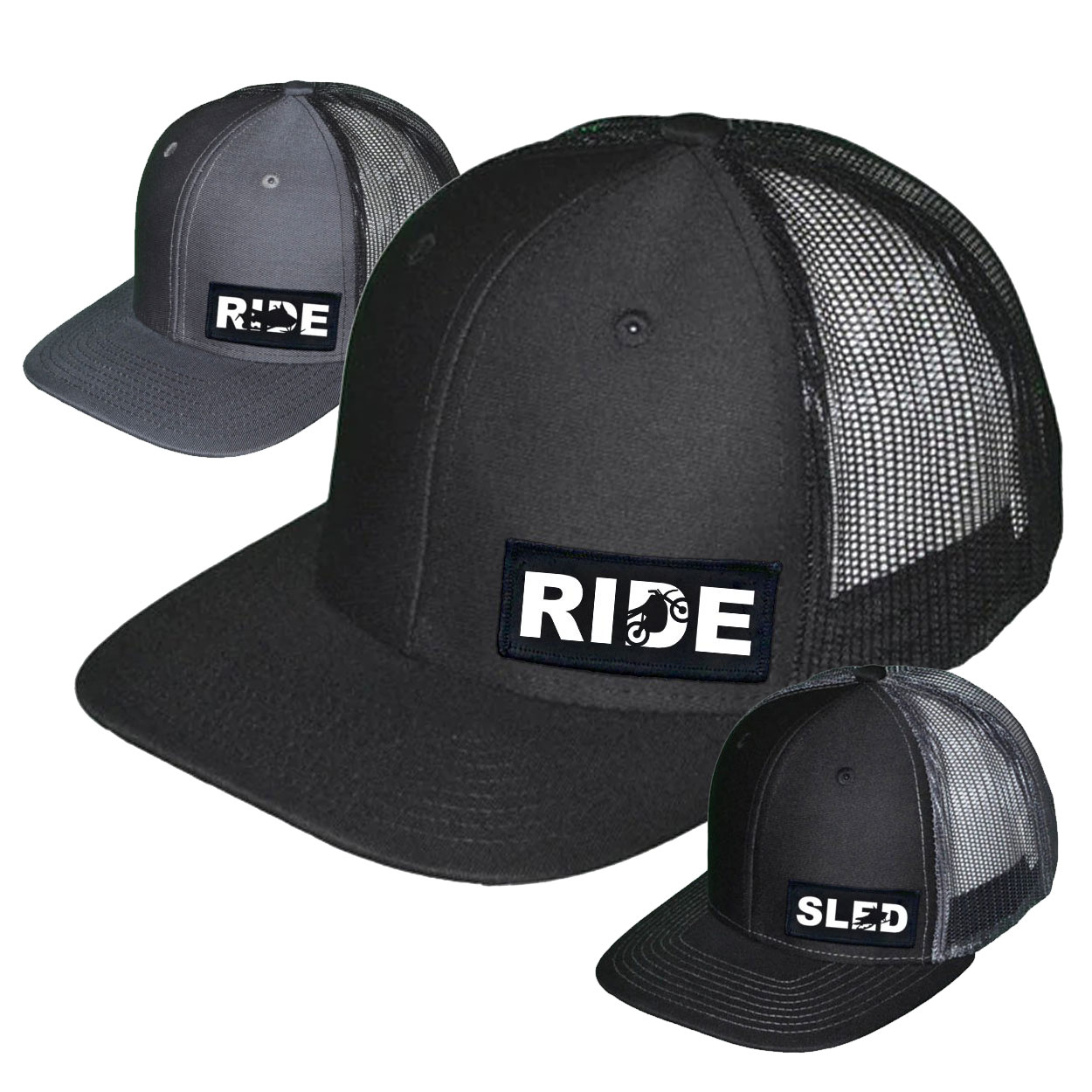 Ride Brand Snapback Trucker Hat Set - FREE Promotional Giveaway from RideBrand.com (Dealers Only, Set of 3, Intended as Staff Thank You Holiday Gifts)