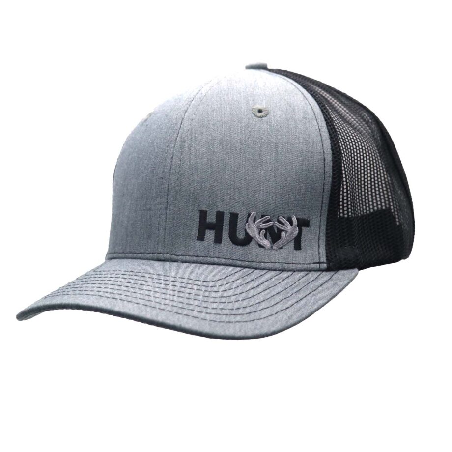 Hunt Rack Night Out Embroidered Snapback Trucker Hat Gray_Black