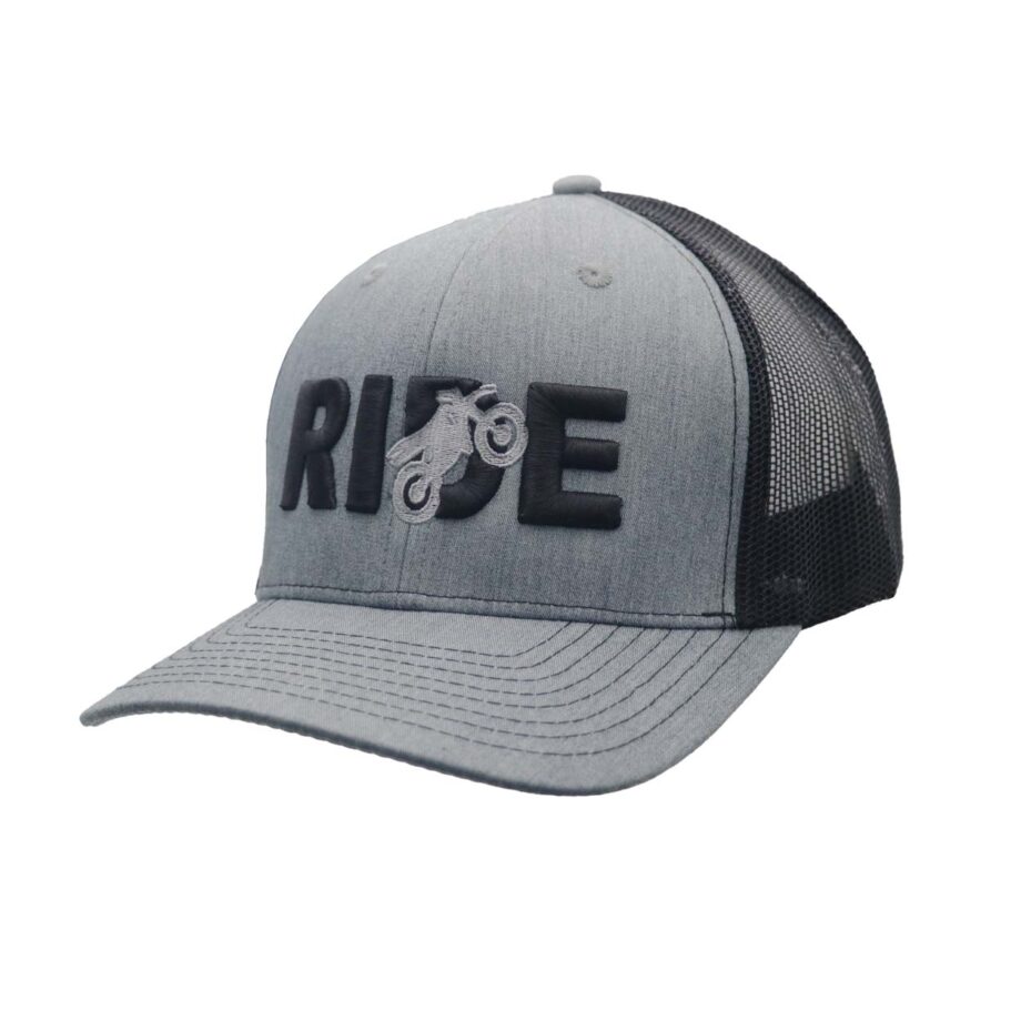 Ride Moto Classic Snapback Trucker Hat Gray_Black(Gray Logo)