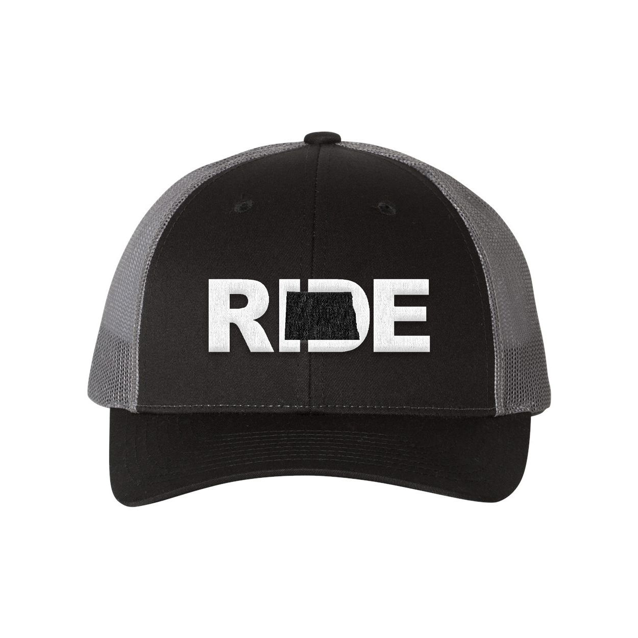 Ride North Dakota Classic Pro 3D Puff Embroidered Snapback Trucker Hat Black/Gray