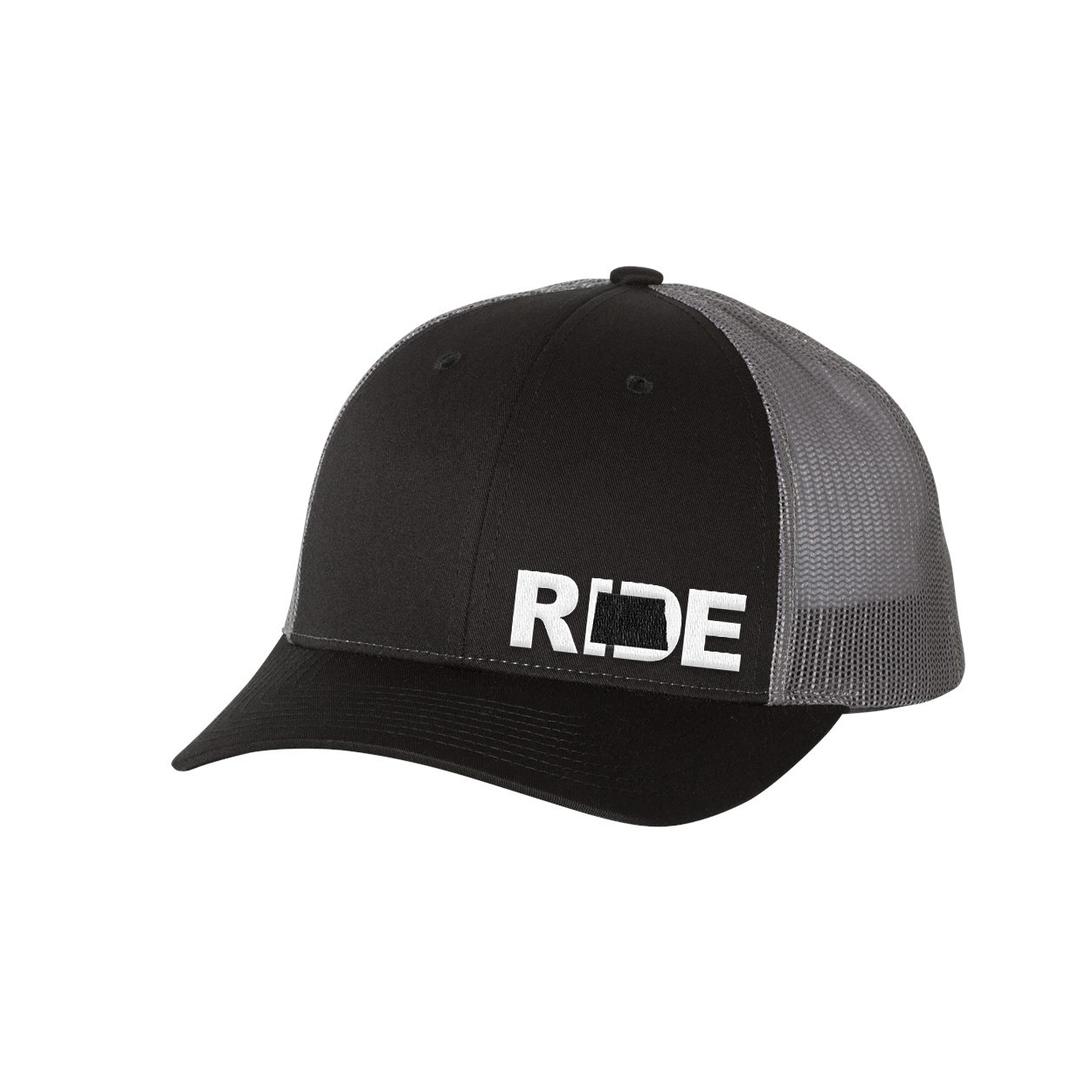 Ride North Dakota Night Out Embroidered Snapback Trucker Hat Black/Gray