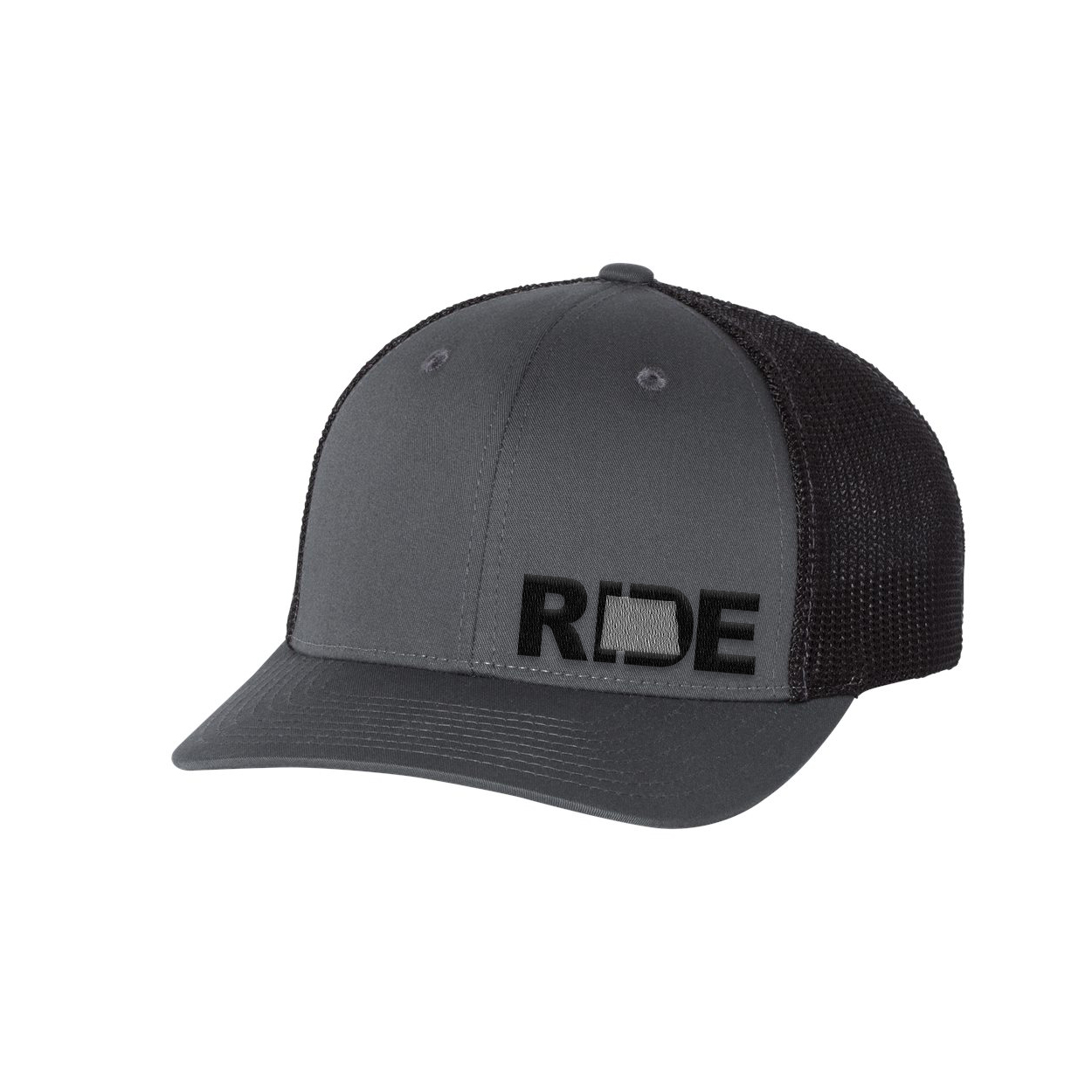 Ride North Dakota Night Out Embroidered Snapback Trucker Hat Gray/Black