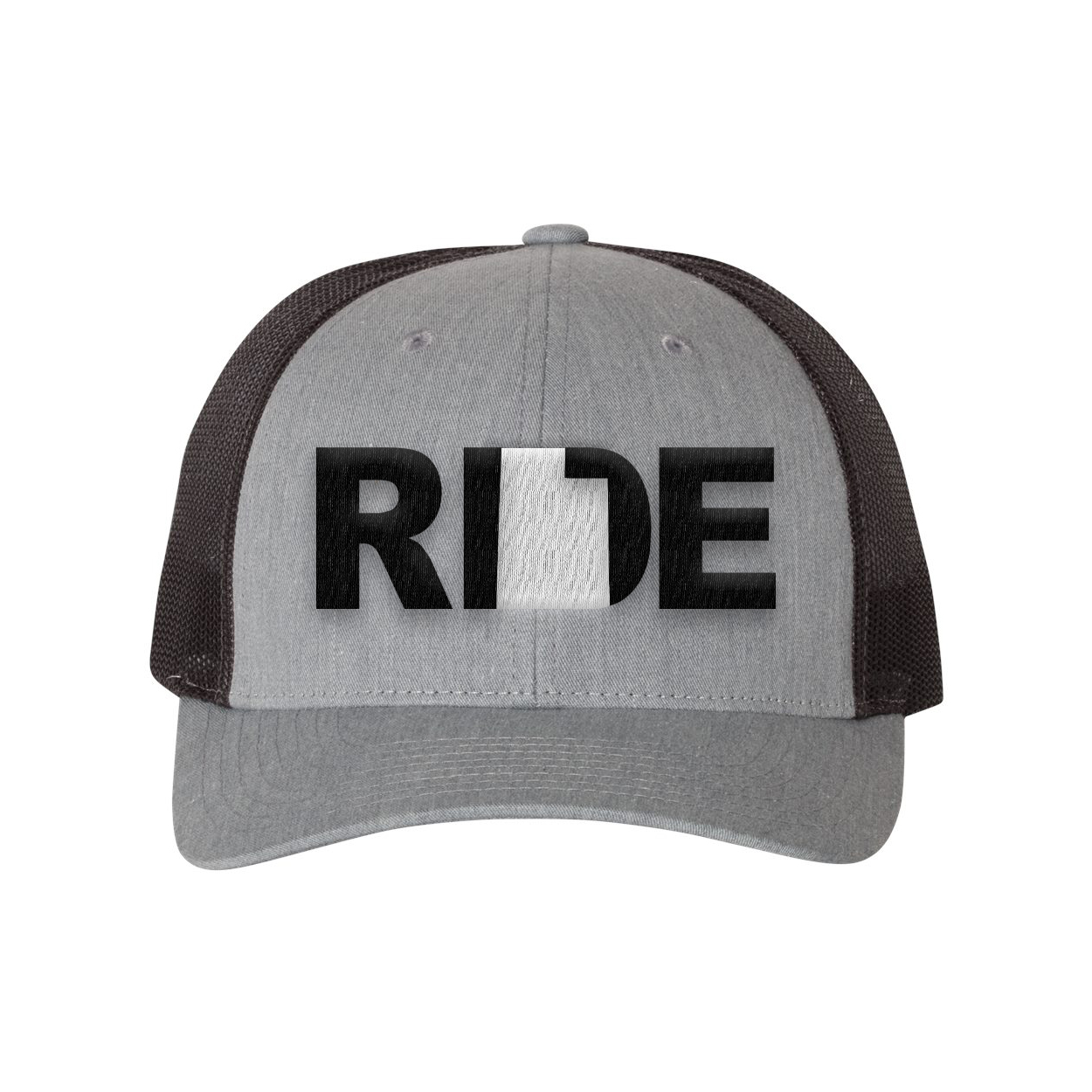 Ride Utah Classic Pro 3D Puff Embroidered Snapback Trucker Hat Heather Gray/Black