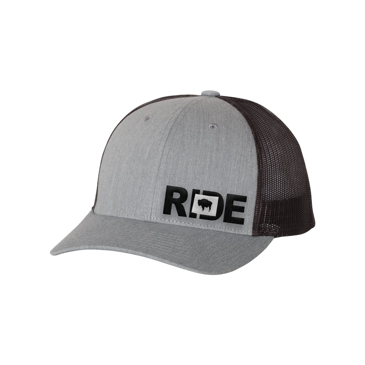 Ride Wyoming Night Out Embroidered Snapback Trucker Hat Heather Gray/Black