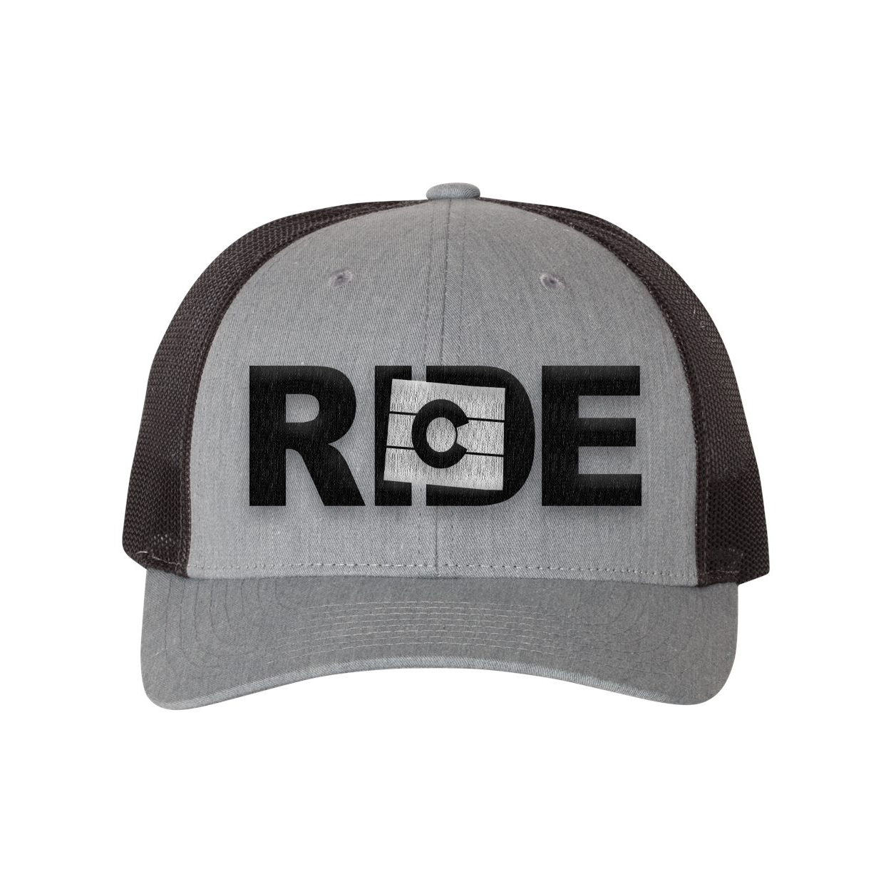 Ride Colorado Classic Pro 3D Puff Embroidered Snapback Trucker Hat Heather Gray/Black