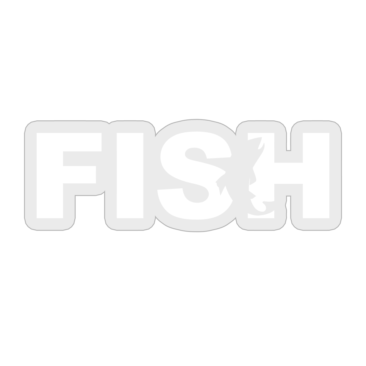 Fish Catch Logo Classic Sticker Clear Backing (White Logo)