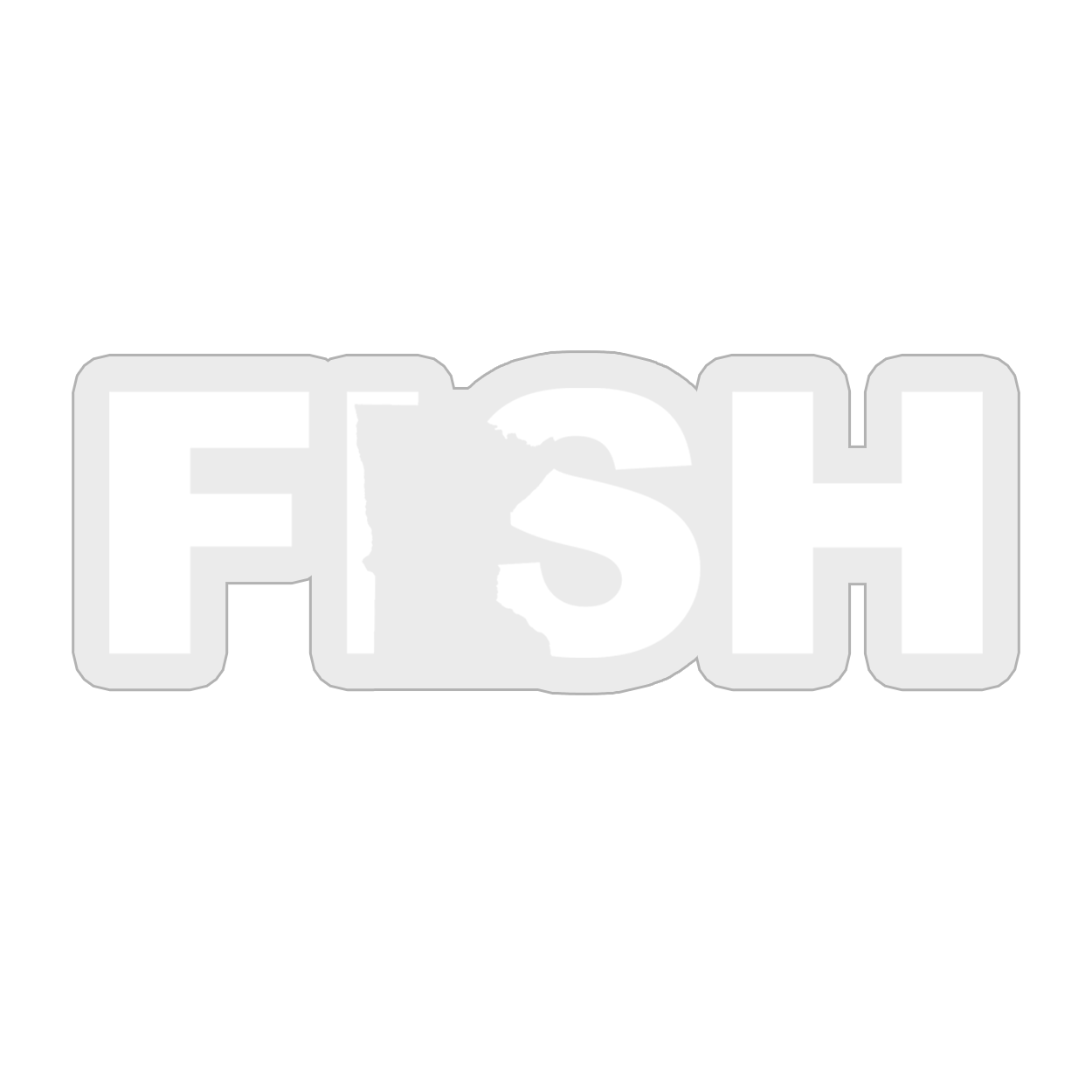 Fish Minnesota Classic Sticker Clear Backing (White Logo)