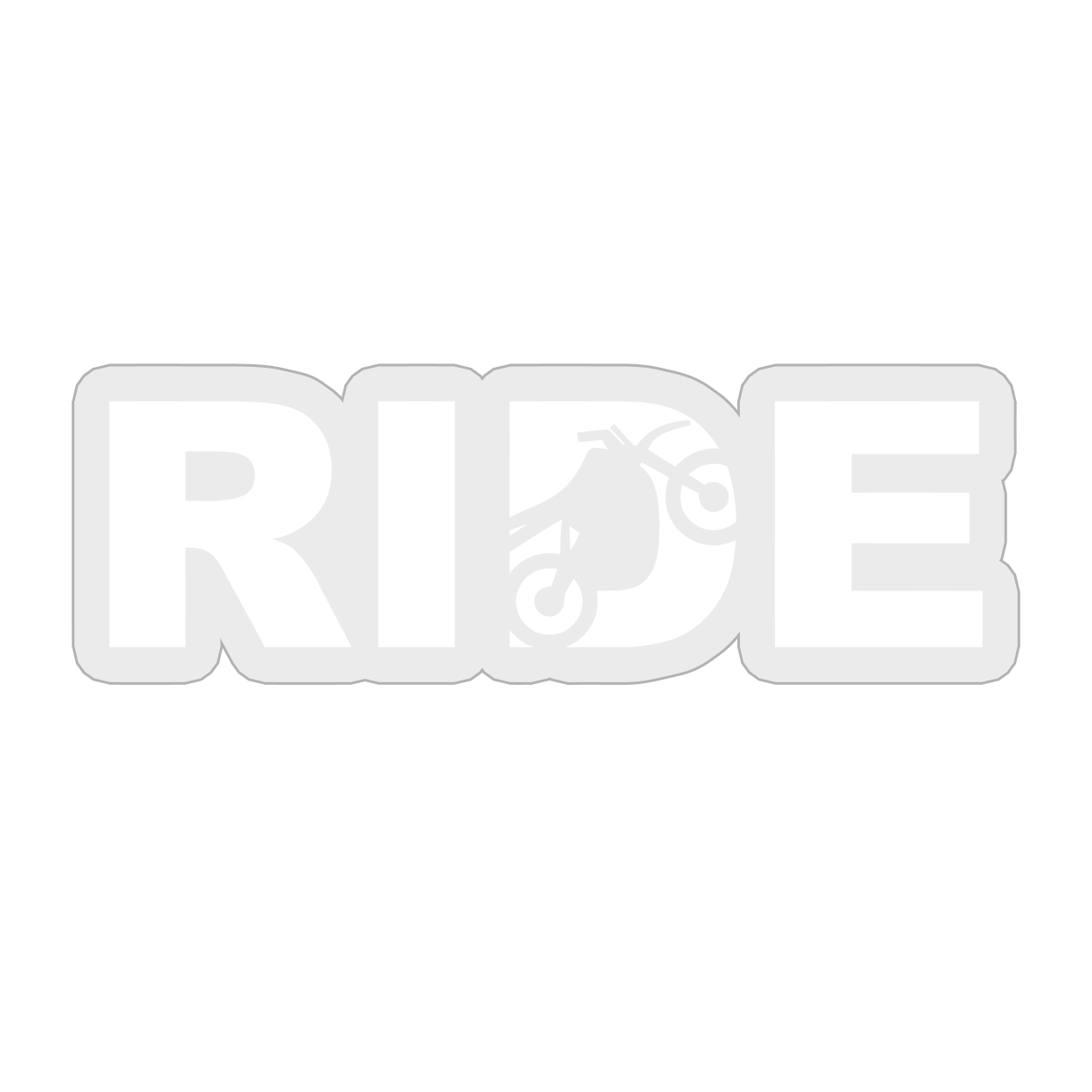 Ride Moto Logo Classic Sticker Clear Backing (White Logo)