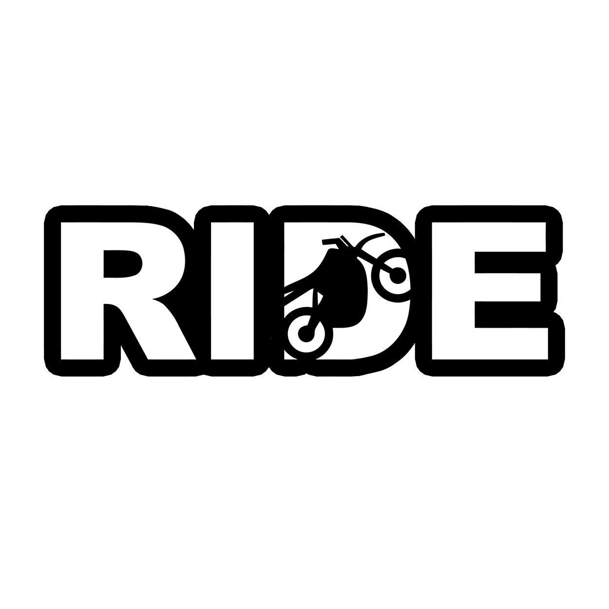 Ride Moto Logo Classic Sticker (White Logo) FREE Promotional Giveaway from RideBrand.com Event Thank You!