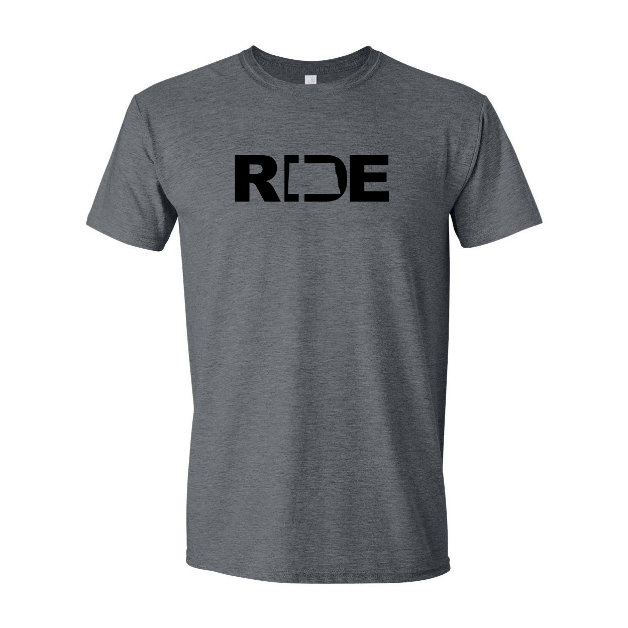 Ride North Dakota Classic T-Shirt Dark Heather Gray (Black Logo)