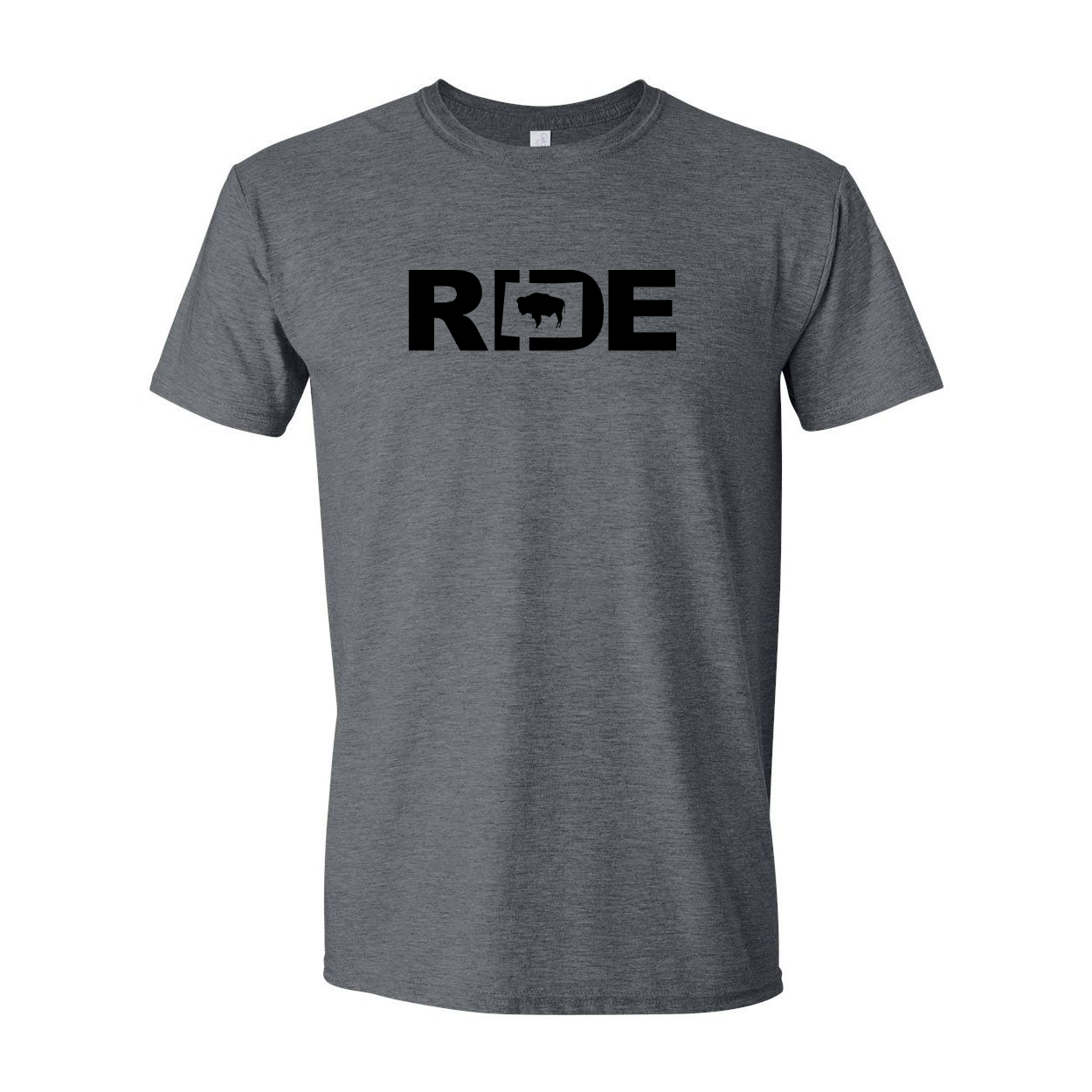 Ride Wyoming Classic T-Shirt Dark Heather Gray (Black Logo)