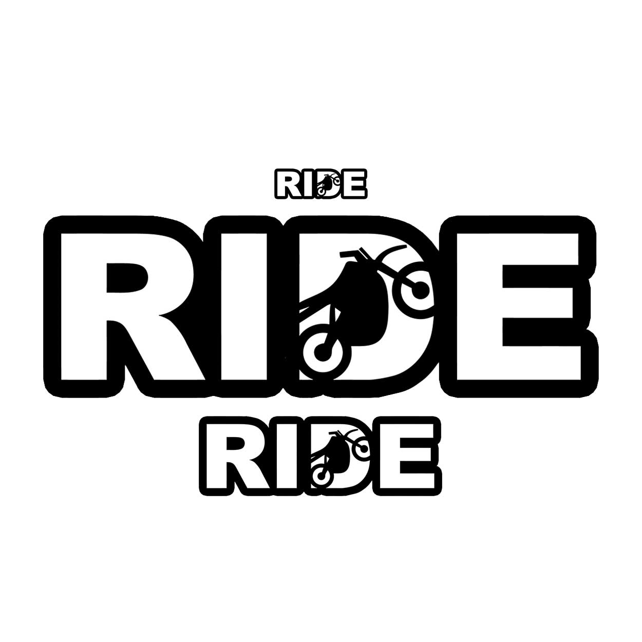 Ride Moto Logo Classic Sticker Variety Pack (White Logo)