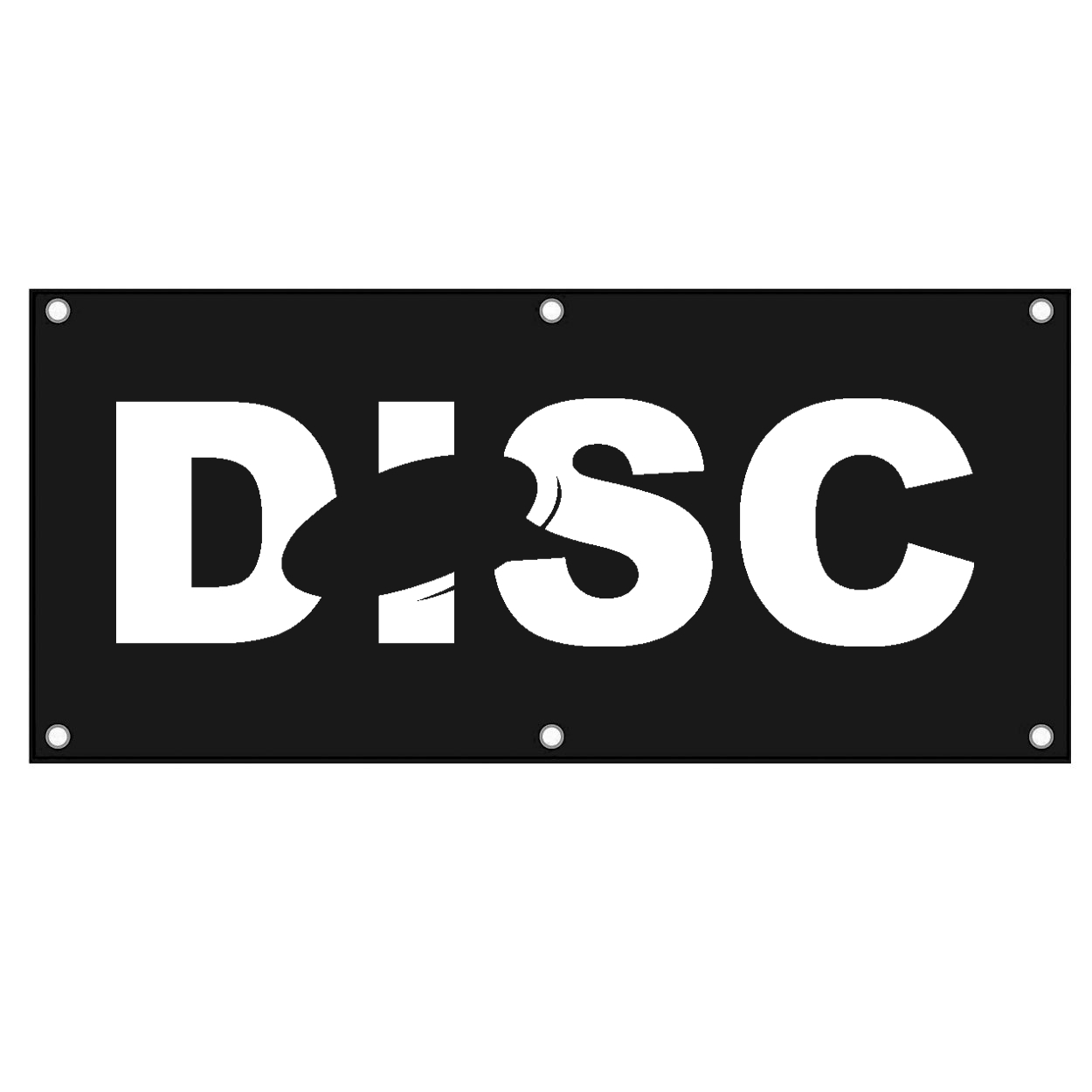 Disc Golf Frisbee Logo Classic Banner (White Logo)