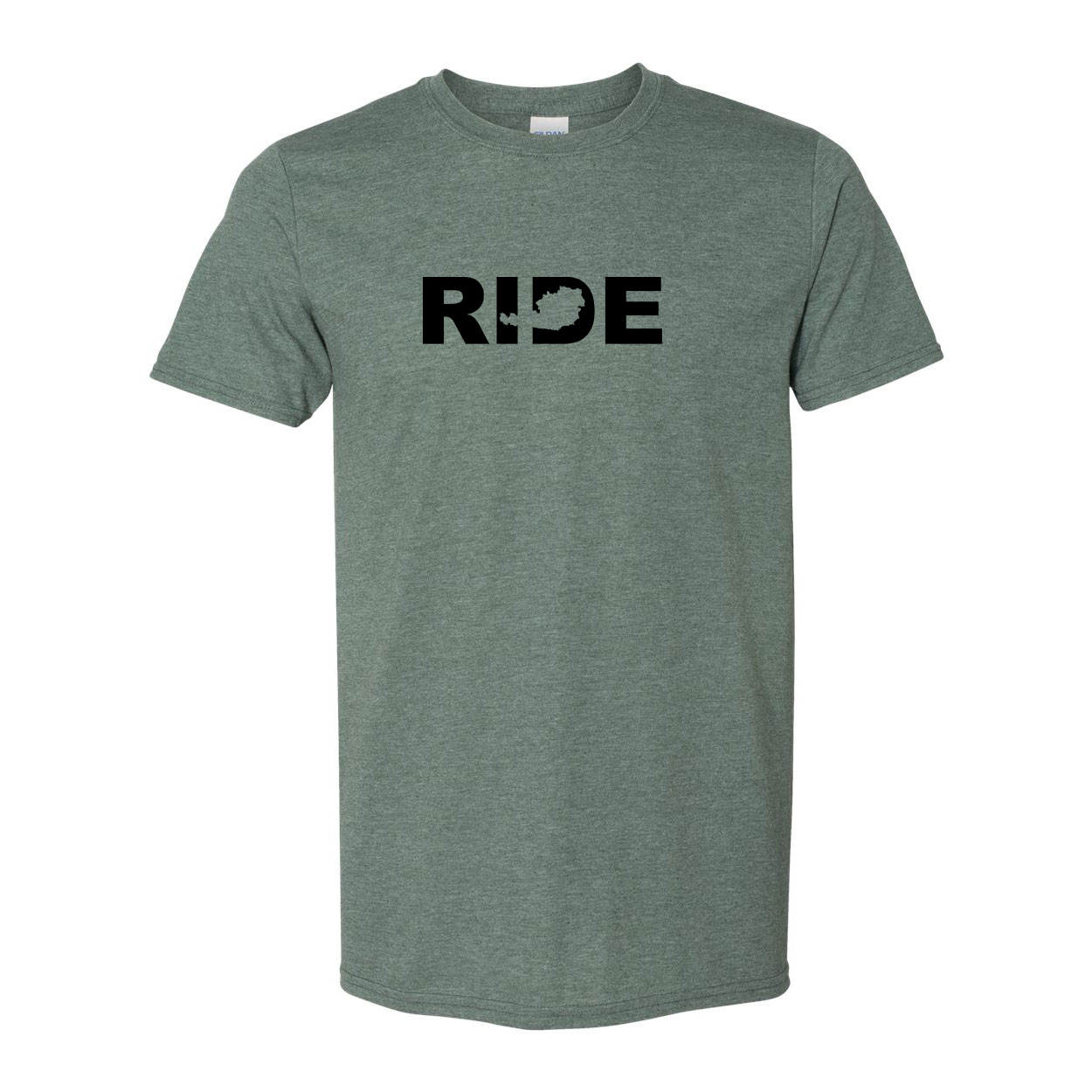 Ride Austria Classic T-Shirt Heather Military Green (Black Logo)