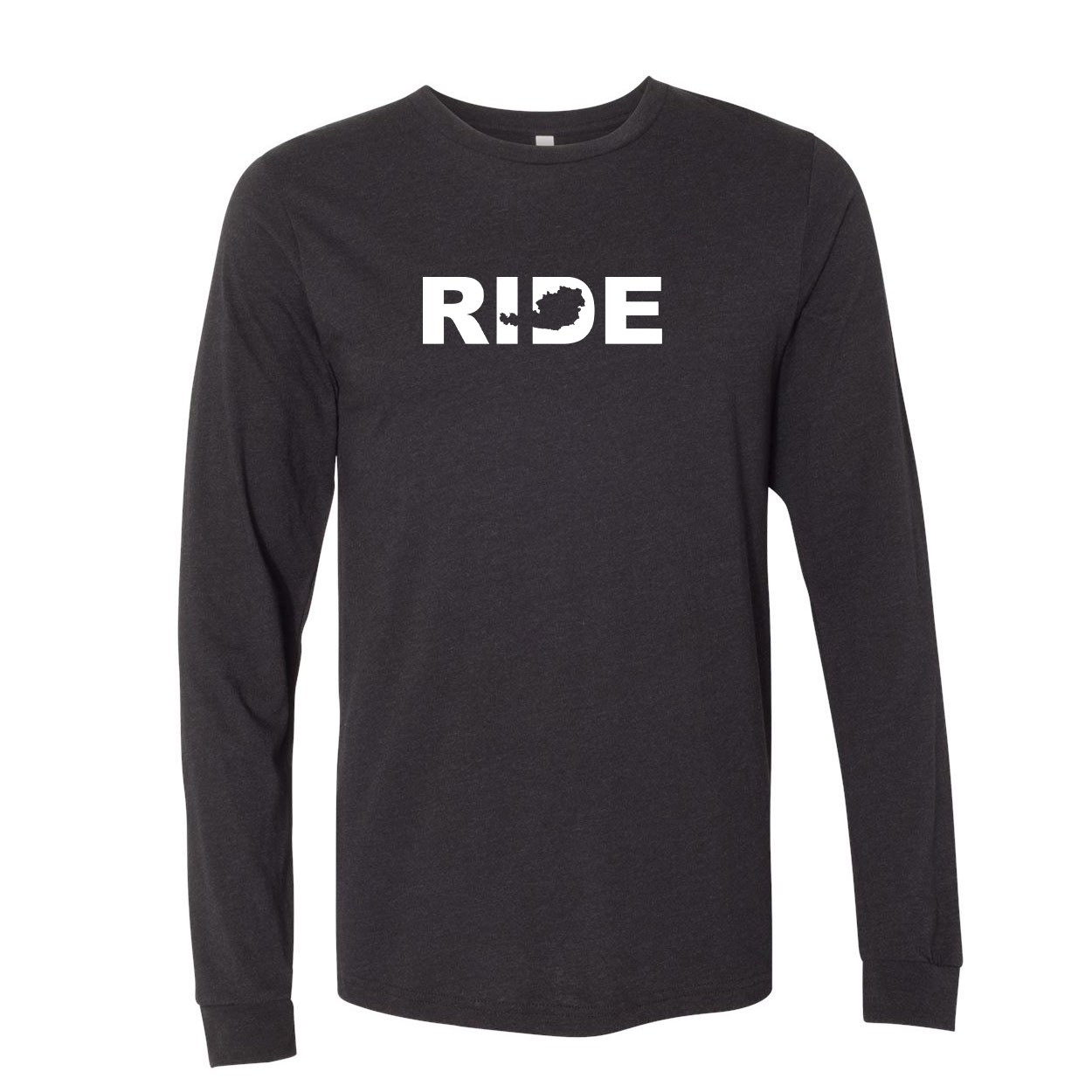 Ride Austria Classic Premium Long Sleeve T-Shirt Black (White Logo)