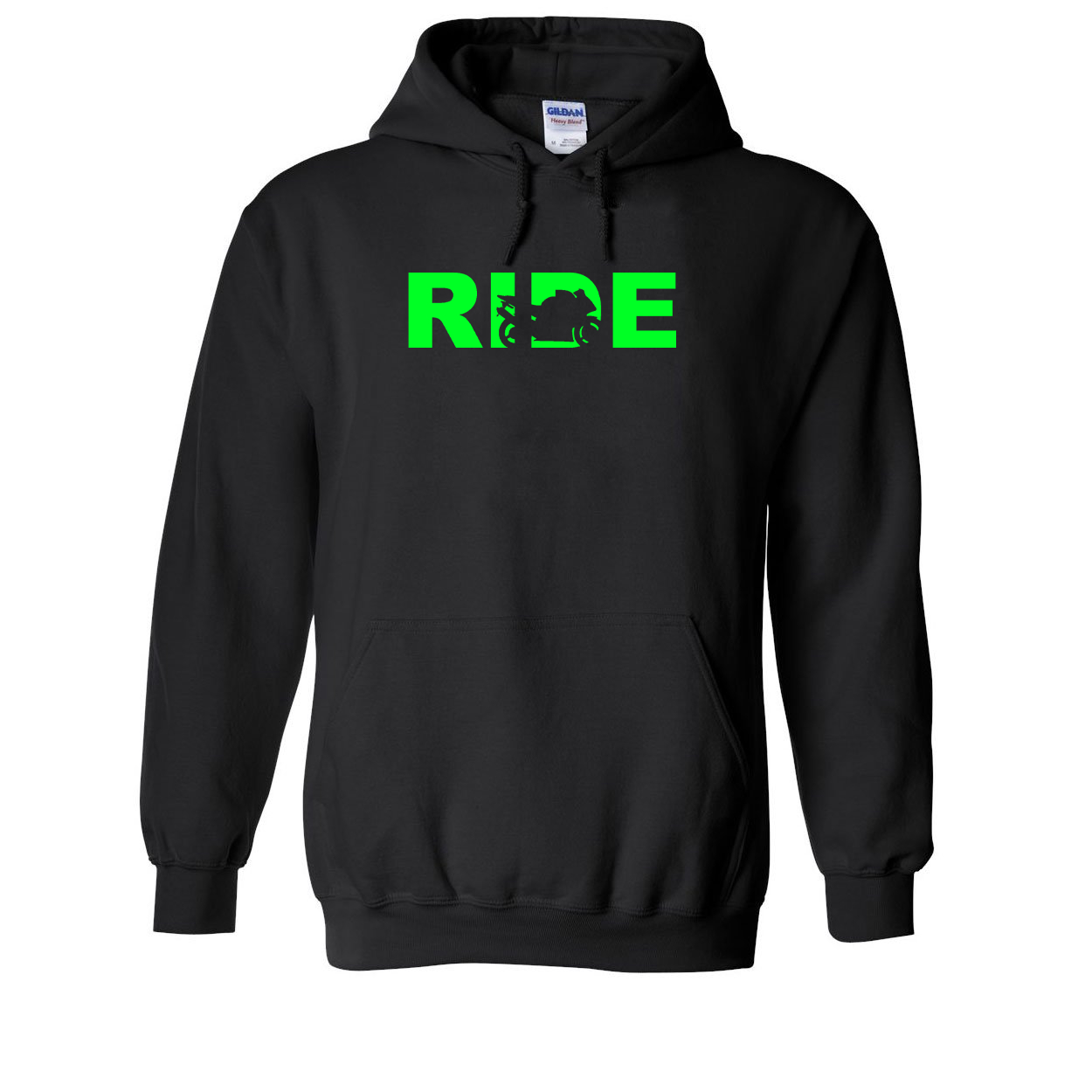 Ride Sport Bike Logo Classic Sweatshirt Black (Green Logo)