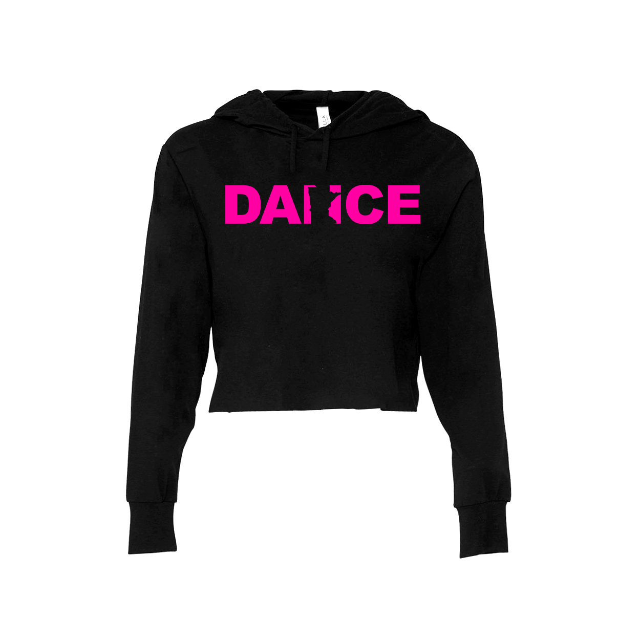 Dance Minnesota Classic Womens Cropped Sweatshirt Black (Pink Logo)