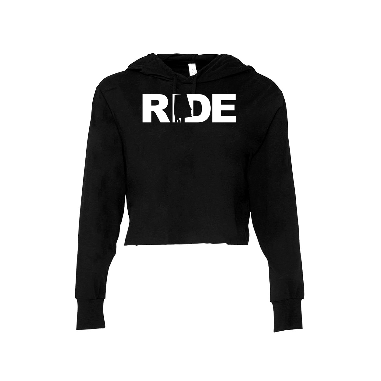 Ride Alabama Classic Womens Cropped Sweatshirt Black (White Logo)