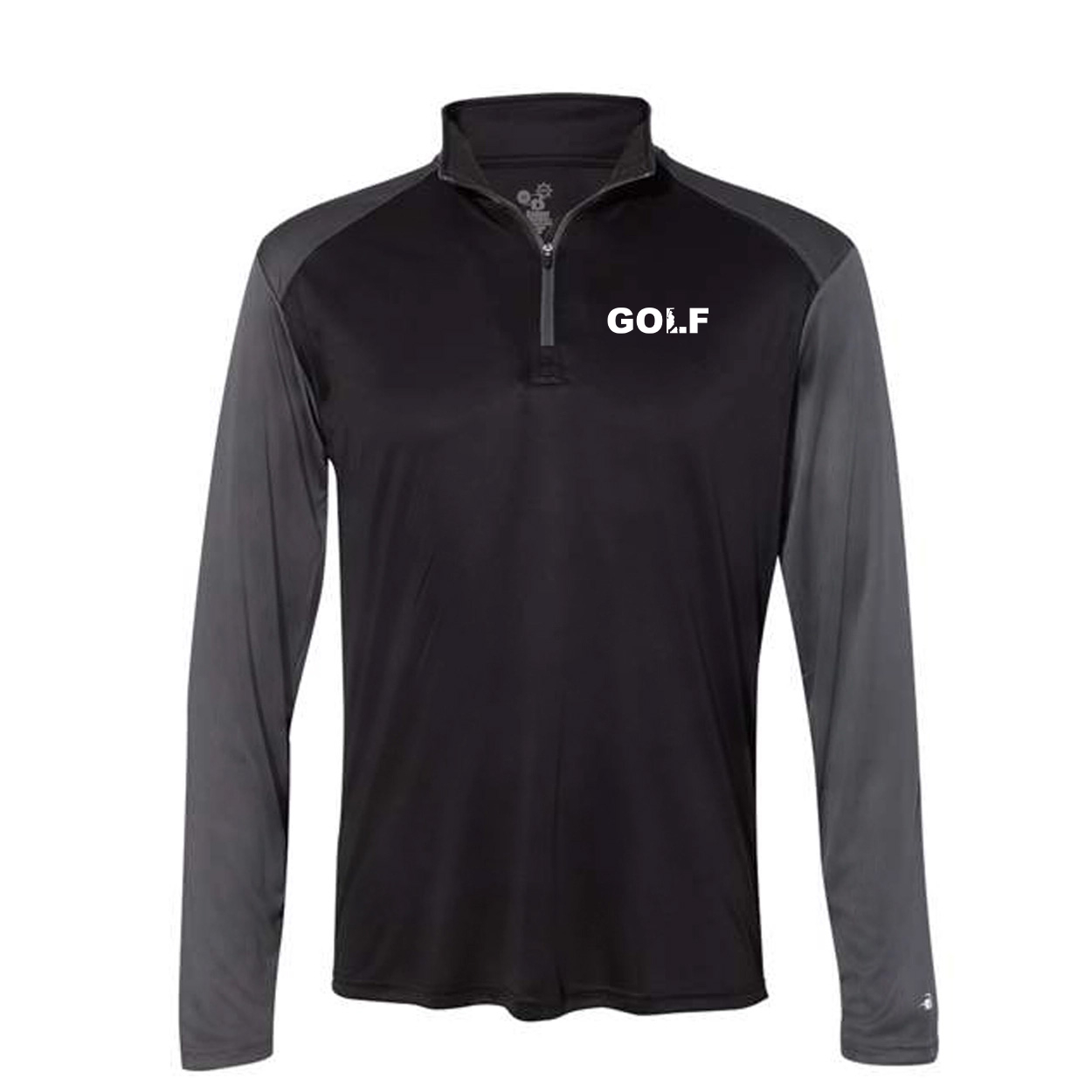 Golf Swing Logo Night Out Unisex Premium Quarter-Zip Pullover Long Sleeve Shirt Black/Graphite