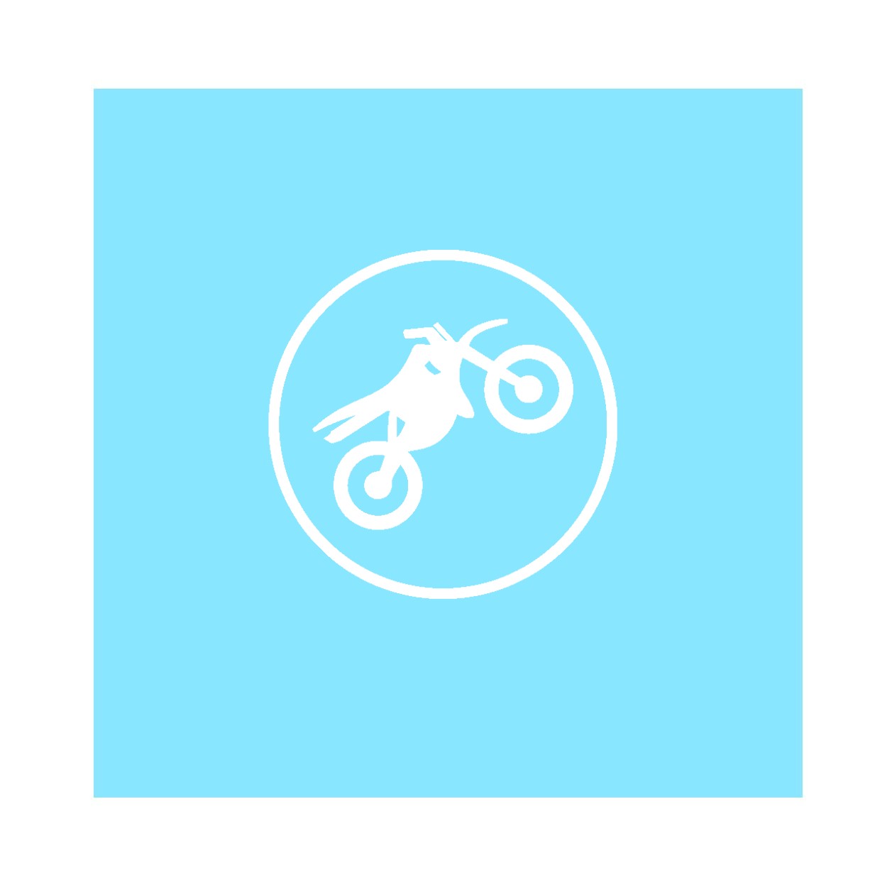 Ride Moto Icon Logo Classic Circle Decal (White Logo)