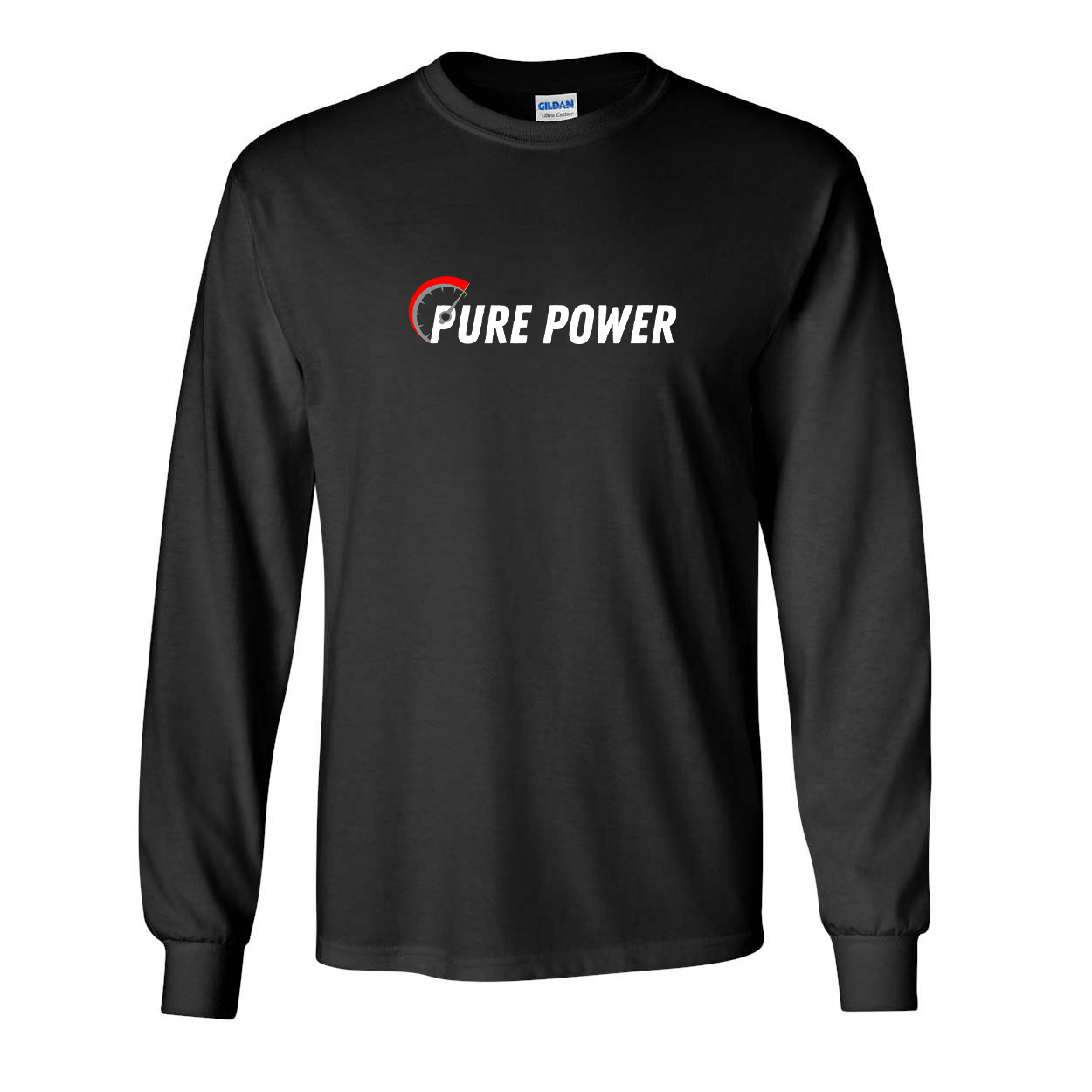 Ride Pure Power Logo Classic Long Sleeve T-Shirt Black (White Logo)