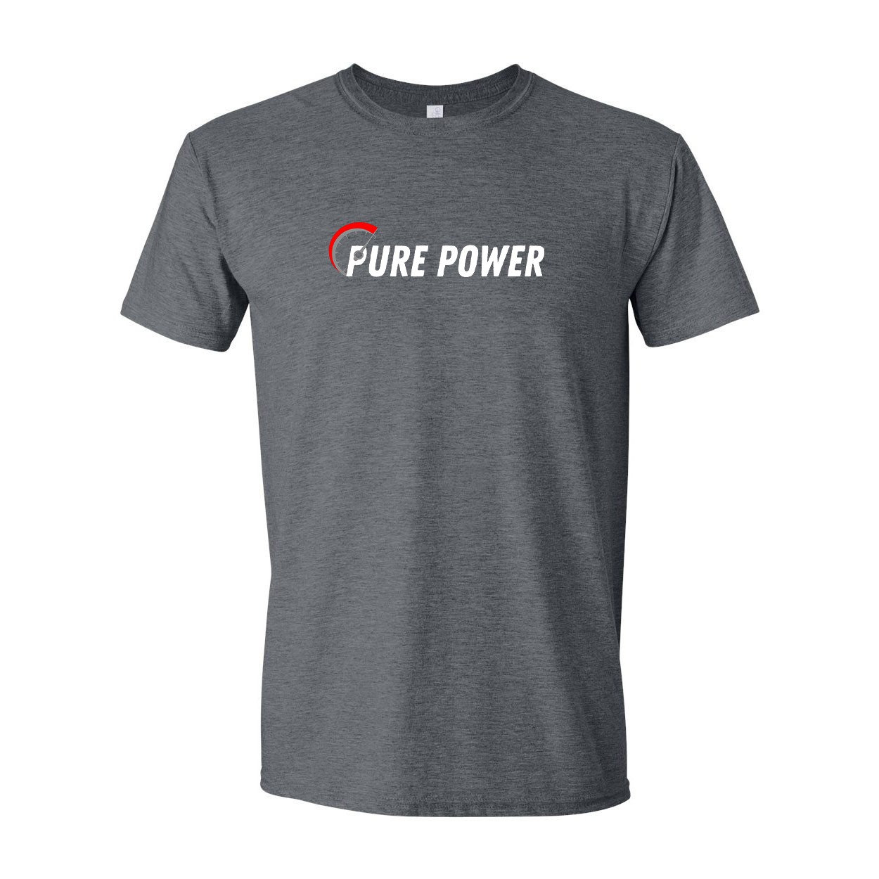 Ride Pure Power Logo Classic T-Shirt Dark Heather Gray (White Logo)