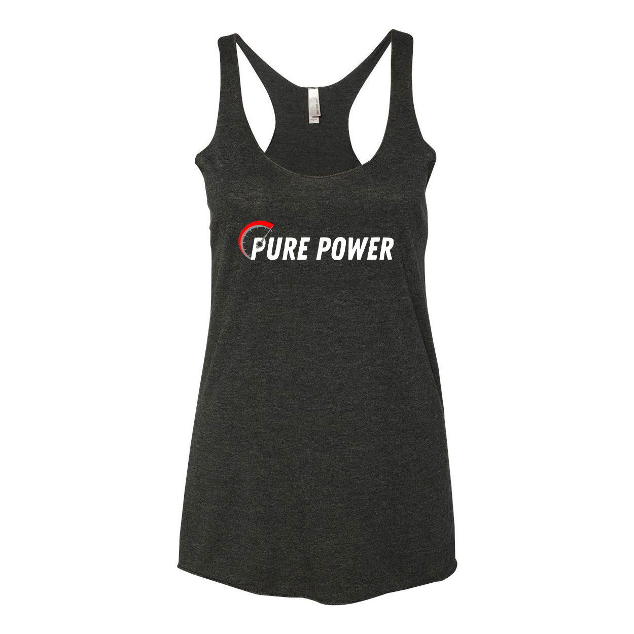 Ride Pure Power Logo Classic Women's Ultra Thin Tank Top Black (White Logo)
