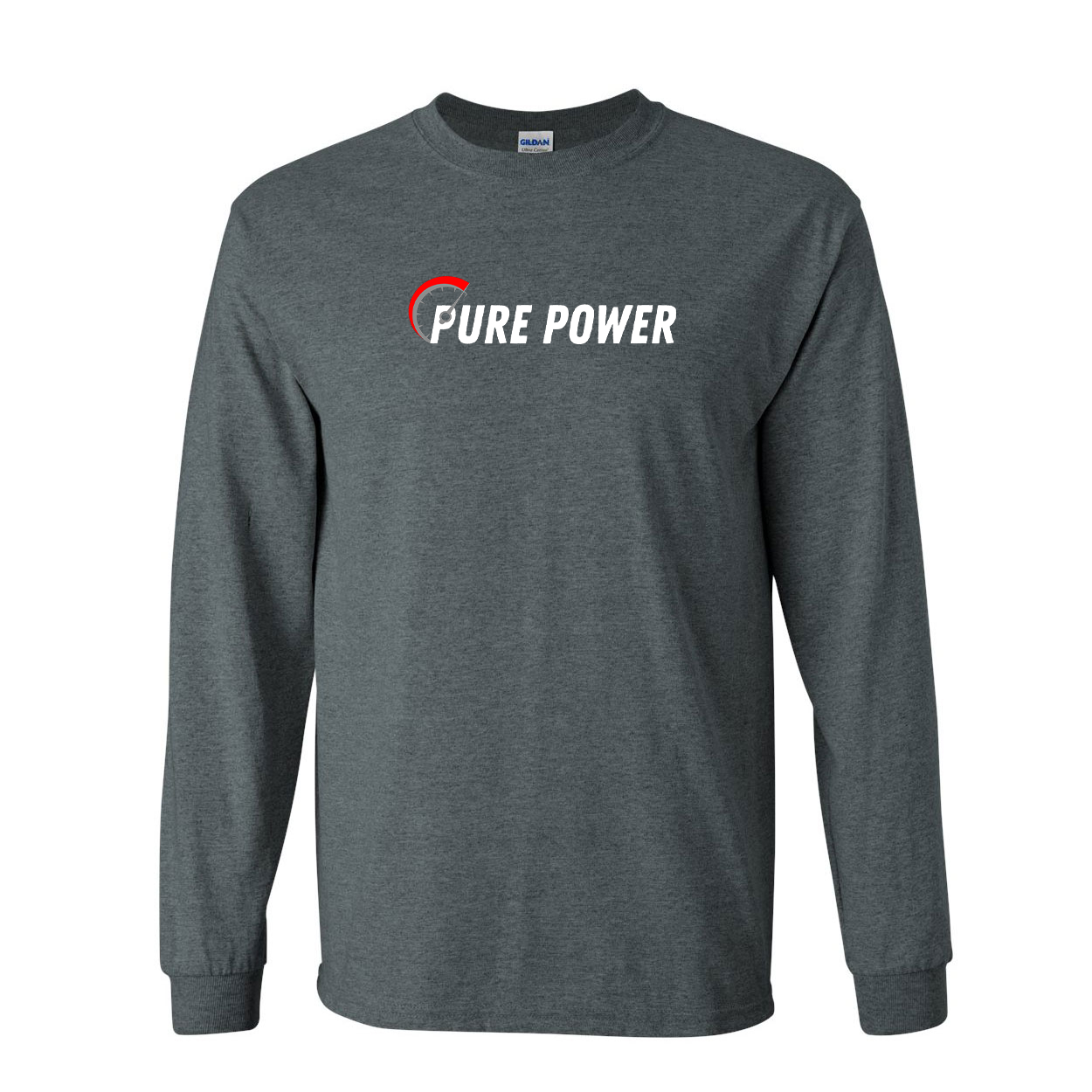 Ride Pure Power Logo Classic Long Sleeve T-Shirt Dark Heather (White Logo)