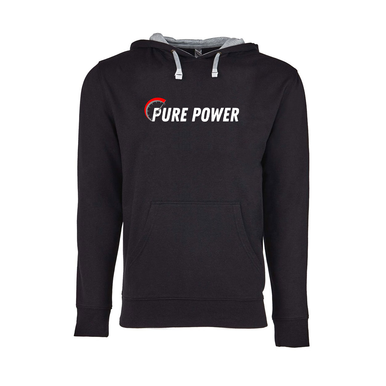 Ride Pure Power Logo Classic Lightweight Sweatshirt Black/Heather Gray (White Logo)