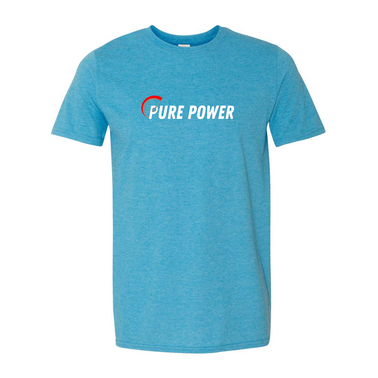 Ride Pure Power Logo Classic T-Shirt Heather Sapphire Blue (White Logo)
