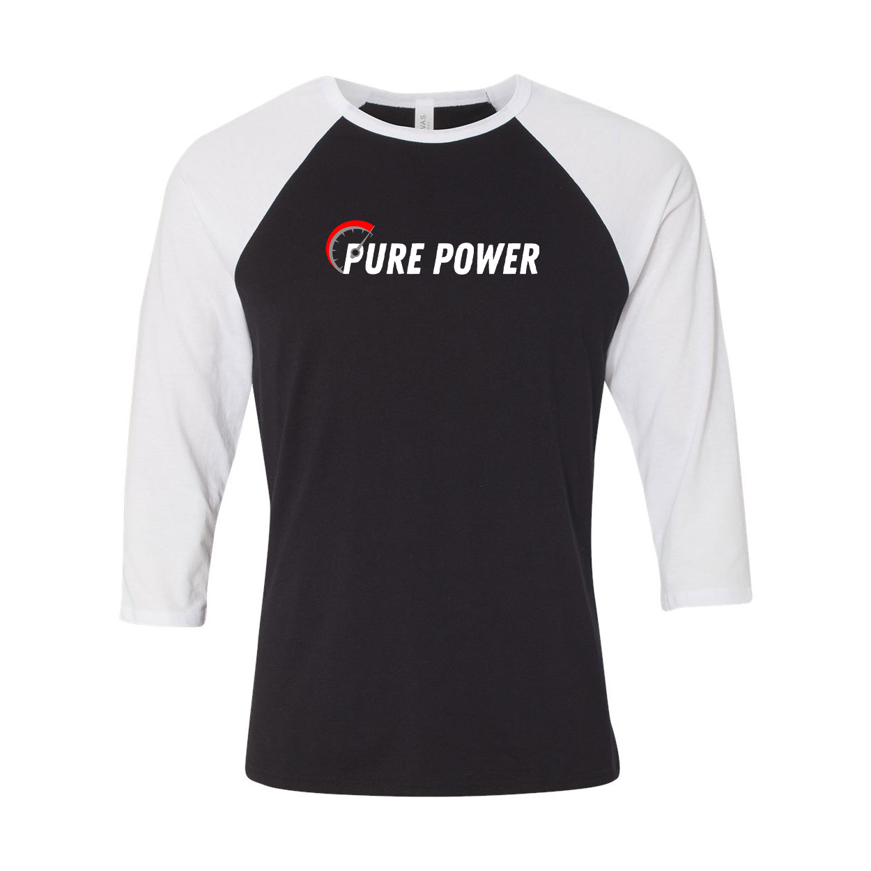 Ride Pure Power Logo Classic Raglan Shirt Black/White (White Logo)
