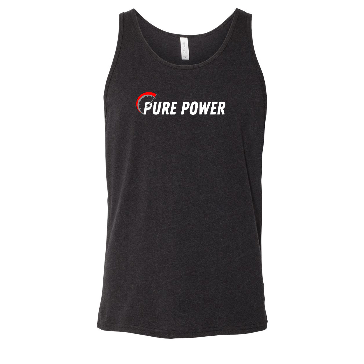 Ride Pure Power Logo Classic Men's Unisex Tank Top Dark Heather Gray (White Logo)