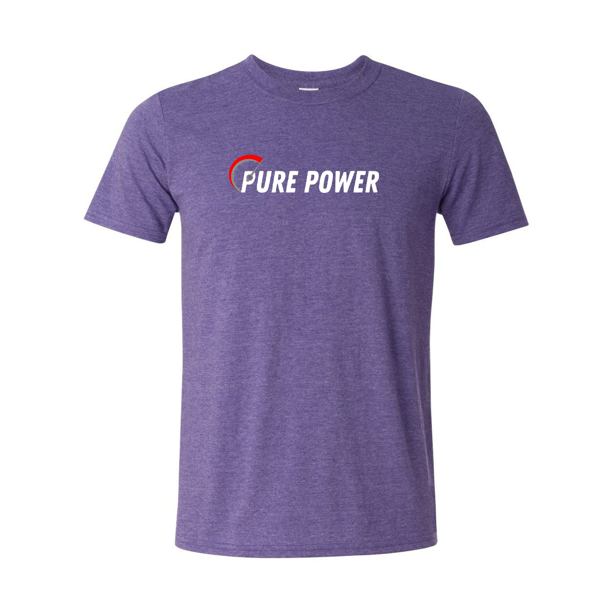 Ride Pure Power Logo Classic T-Shirt Heather Purple (White Logo)