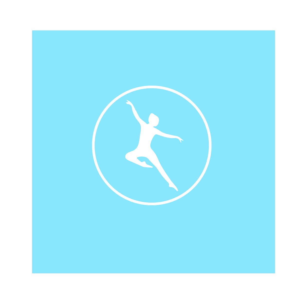 Dance Silhouette Icon Logo Classic Circle Decal (White Logo)