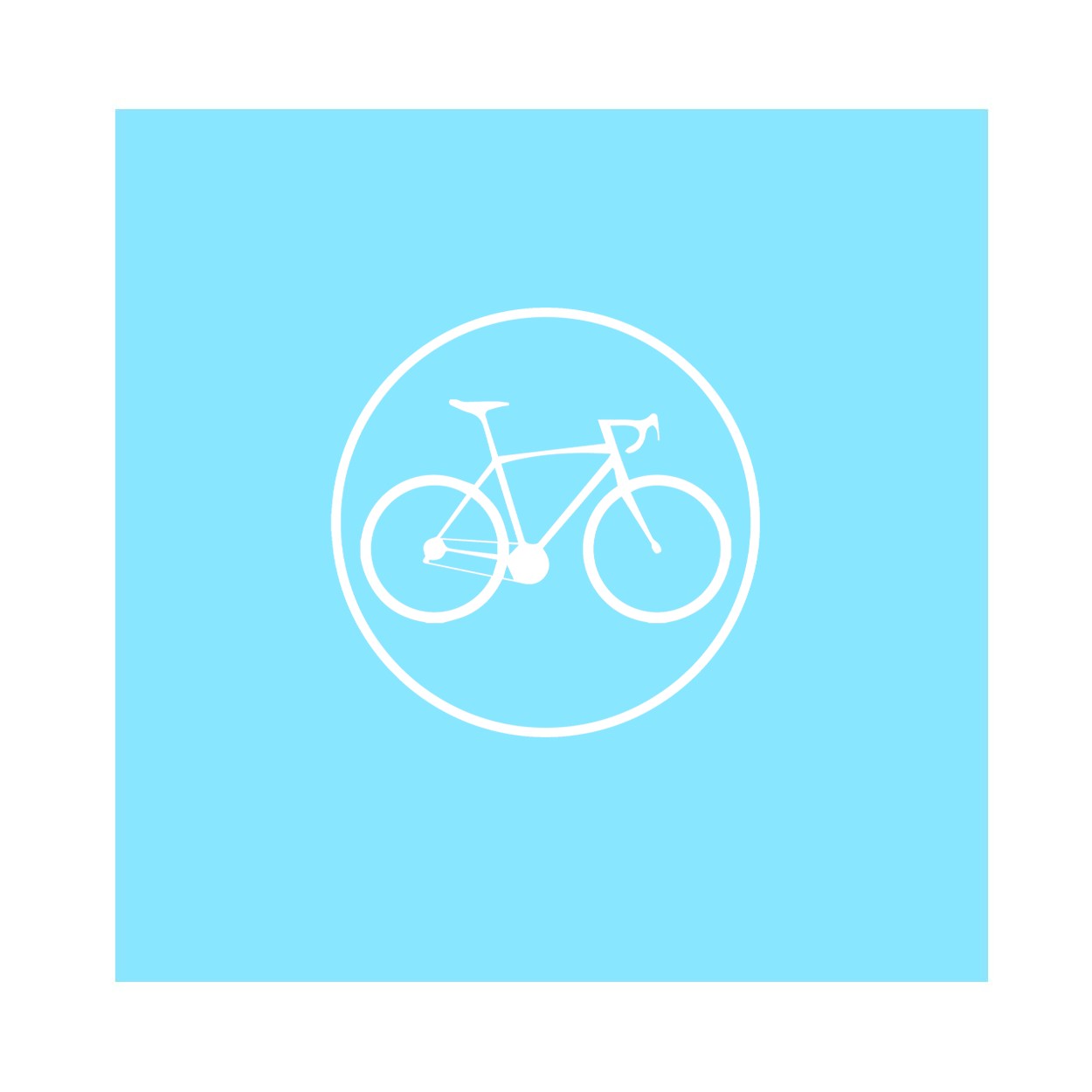 Ride Cycling Icon Logo Classic Circle Decal (White Logo)