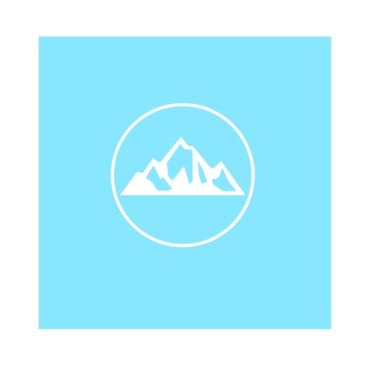 Ride Mountain Icon Logo Classic Circle Decal (White Logo)
