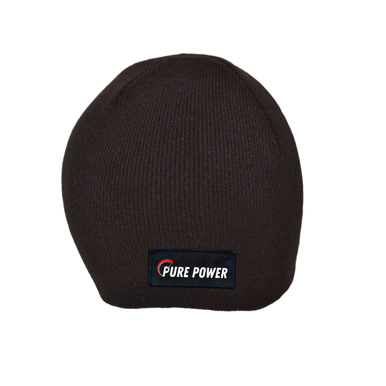 Ride Pure Power Logo Night Out Woven Patch Skully Beanie Black (White Logo)