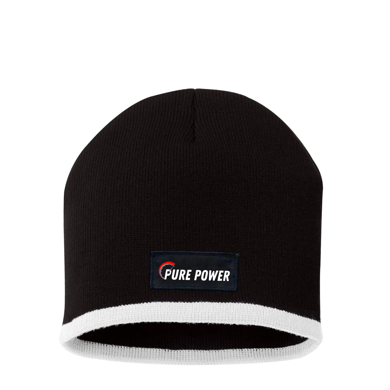 Ride Pure Power Logo Night Out Woven Patch Skully Beanie Black/White (White Logo)
