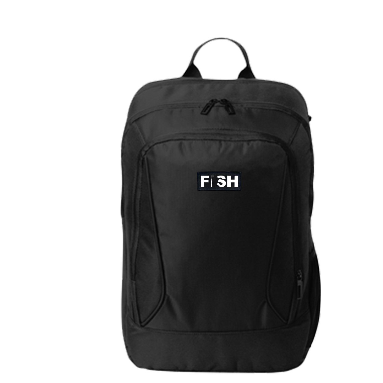 Fish Minnesota Night Out Woven Patch City Backpack Black (White Logo)