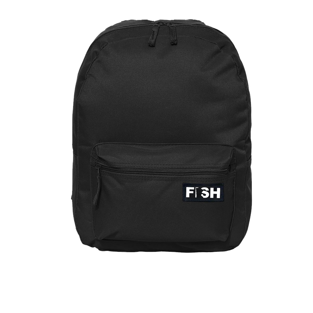 Fish Minnesota Night Out Woven Patch Basic Backpack Black (White Logo)