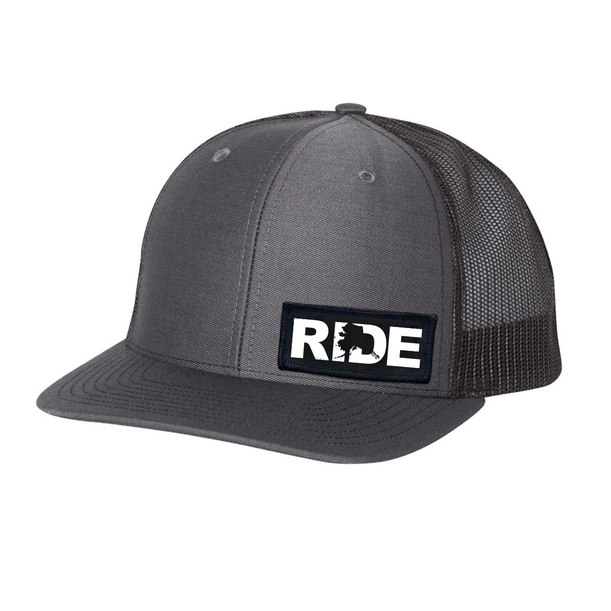 Ride Alaska Night Out Woven Patch Flex-Fit Hat Dark Gray/Black (White Logo)