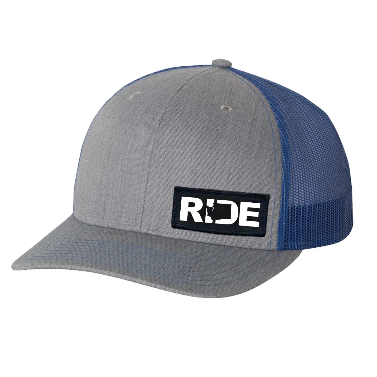 Ride Washington Night Out Woven Patch Snapback Trucker Hat Heather Grey/Royal (White Logo)