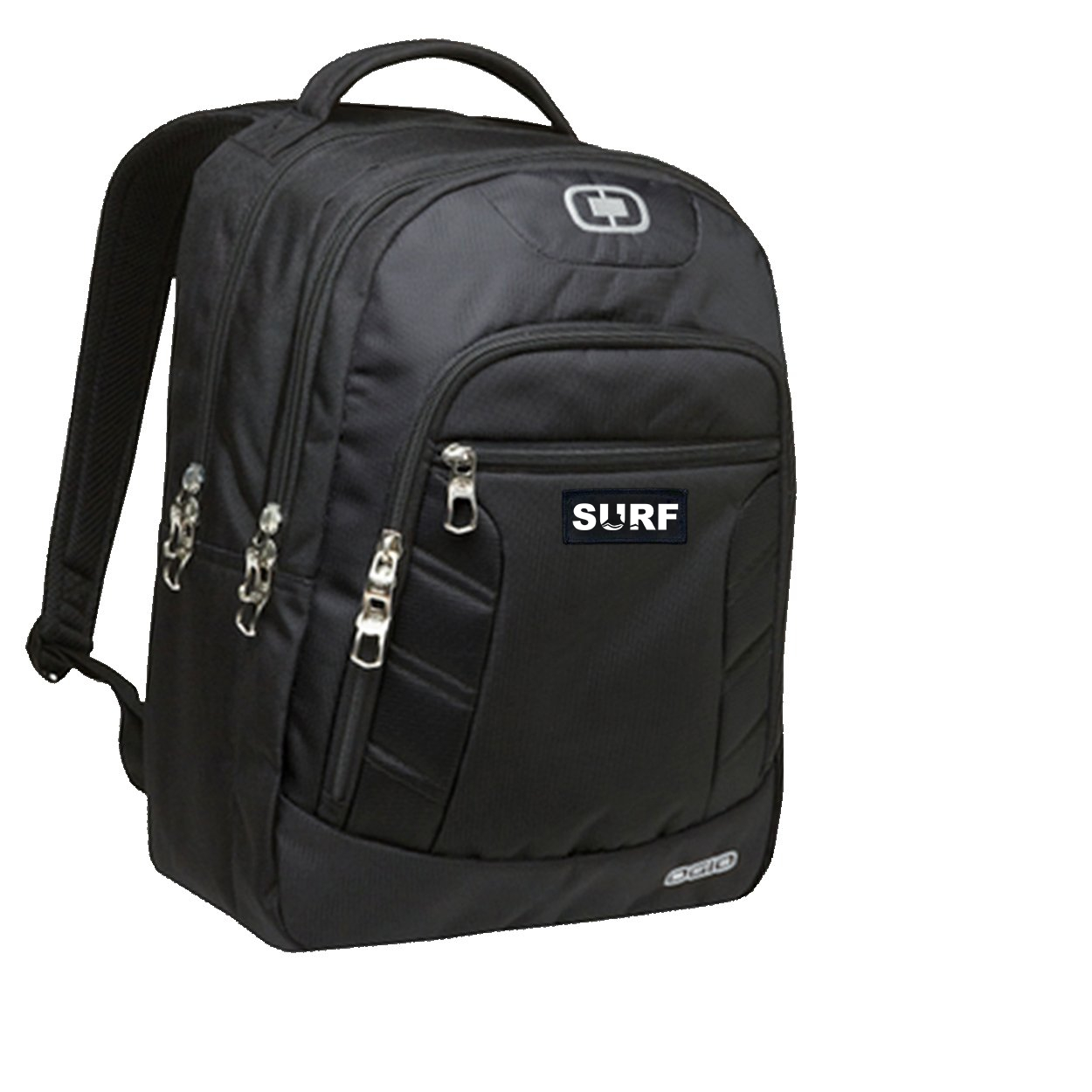 Surf Wave Logo Night Out Woven Patch Ogio Colton Backpack Black (White Logo)